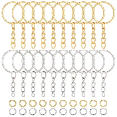 Productafbeelding van Set van 200 splitringen voor sleutelhangers - metaal