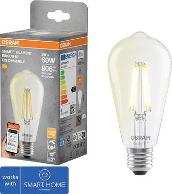 Produktbild von Osram Smart+ LED Lampe Filament dimmbar ST64 E27/6W(60W) klar 806 lm 2700 K warmweiß Matter