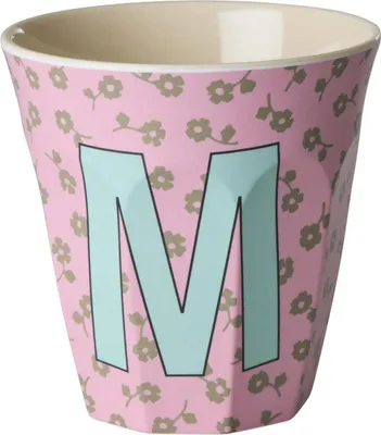 Produktbild von Rice Melamin Becher Medium Buchstaben Blumen M