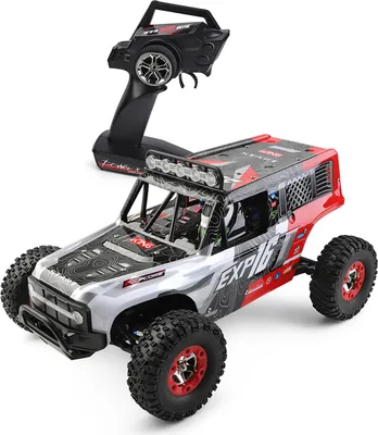 Zdjęcie produktu dla Zdalnie sterowany samochód WLtoys, 1:12 4WD Off-Road Car z oświetleniem LED, zabawka elektryczna, prezent dla chłopców i dziewczynek, czerwony