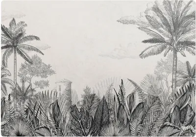 Produktbild von Tropische Illustration – Bodenschutzmatte – Stuhlunterlage 100x100 cm – Rutschfest – Hartbodenmatte