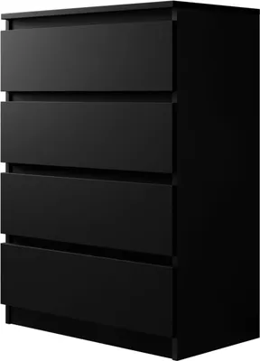 Produktbild von MIRJAN24 Kommode Malwa M4, Stilvoll Sideboard mit 4 Schubladen, Schlafzimmer Highboard, Modern Kollektion (Schwarz)