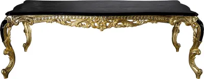Produktbild von Casa Padrino Luxus Barock Esstisch Schwarz / Gold 230 x 114 x H. 80 cm - Prunkvoller Massivholz Esszimmertisch - Esszimmer Möbel im Barockstil
