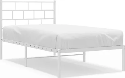 Produktbild von vidaXL Bettgestell mit Kopfteil Metall Weiß 100x190 cm