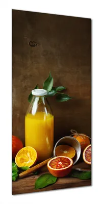 Produktbild von Wallario selbstklebende Duschrückwand 90 x 200 cm mit Motiv Frisch gepresster Orangensaft - Wandverkleidung mit Hochglanzlaminat in Glasoptik