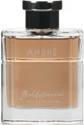 A product shot of a Baldessarini Ambré eau de Toilette bottle.