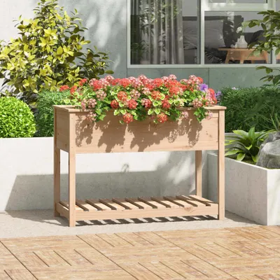 Zdjęcie produktu dla Maison Exclusive – donica z półką 111,5 x 54 x 81 cm, lite drewno sosnowe