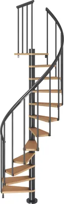Produktbild von Dolle Spindeltreppe Calgary Buche/Anthrazit 244,8-280,8cm Geschosshöhe Ø120cm