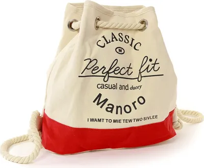 Immagine prodotto di Manoro canvas zaino donna uomo borsa marsupio bianco rosso OTK216R