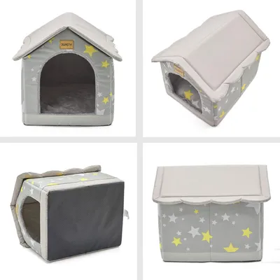 Produktbild von XL Indoor Hundehütte für Katzen und Hunde - Warmes Hundedecken