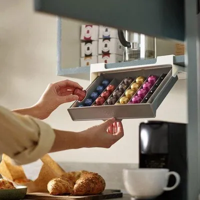 Image de Boîte de capsules de café à ranger sous un meuble, 30 pièces, peu encombrante