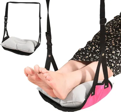 Produktbild von Fußstütze für das Flugzeug mit aufblasbarem Kissen - Rosa - Tragbar und bequem