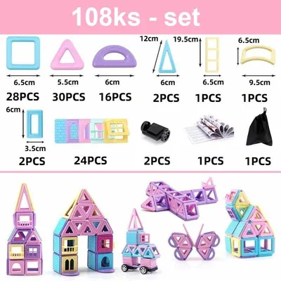 Obrázok produktu pre Magnetická stavebnica 108ks - Magnetic Building Blocks