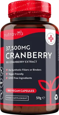 Image de Complément alimentaire Nutravita Cranberry 37 500 mg, 180 gélules