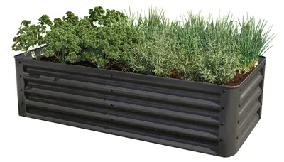 Image de PRIMEYARD Carré potager surélevé LUCA, acier, anthracite 120x60x35 cm