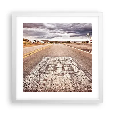 Produktbild von Gerahmtes Poster - Weißer Rahmen - USA Route 66 Reise - 40x40 cm - Wand Bild - Wanddeko - Wandbilder - Kunstposter - Wandposter - Bilderrahmen - Bilder - Kunstdruck - Wandbild - P2WAC40x40-2712