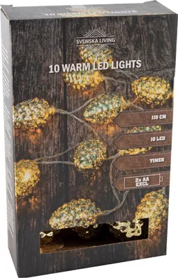 Immagine prodotto di Fiaccole a LED per pigne - 110 cm - Illuminazione per decorazioni natalizie 10 pigne oro