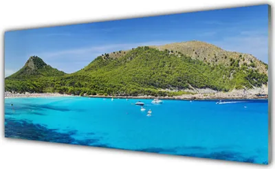 Produktbild von Acrylglasbilder 125x50 Wandbild Druck Gebirge Meer Landschaft