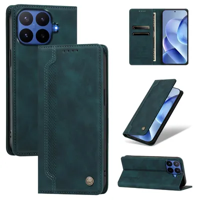 Produktbild von Handyhülle für Xiaomi 17T Pro, Leder Wallet Klapphülle mit Standfunktion, Stoßfeste Schutzhülle Grün
