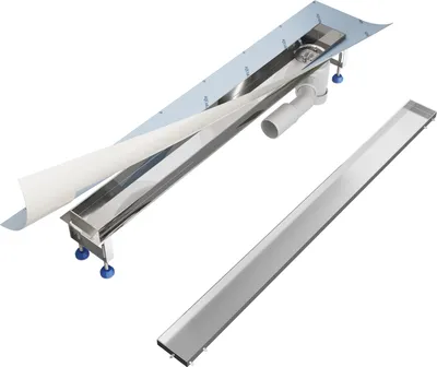 Produktbild von Aquabad SDS Premium Duschrinne 100cm mit befliesbarer Blende, Ablauf Waagerecht Seitlich