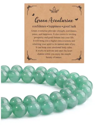 Imagen del producto de Perlas de cristal verde aventurina, 8 mm, 96 unidades, redondas, para la fabricación de joyería