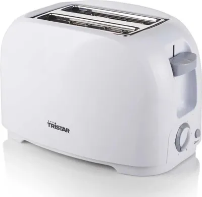 Produktbild von Tristar BR-1013 Toaster, 2 Scheibe(n), Weiß, Kunststoff, Drehregler, 800 W, 135 x 33 mm
