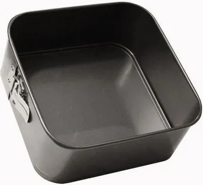 Obrázok produktu pre Štvorcová tortová forma 22 x 22 x 7 cm, nepriľnavá povrchová úprava antracitová, uhlíková oceľ 0,8 mm
