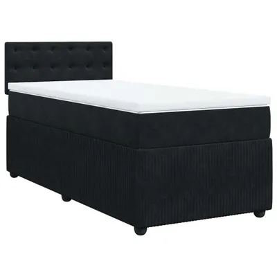Produktbild von vidaXL Boxspringbett mit Matratze Schwarz 100x200 cm Samt