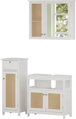 Obrázok produktu pre Zostava kúpeľňového nábytku Vicco Rosario biely 3 diely, s midi skrinkou, Model 40446