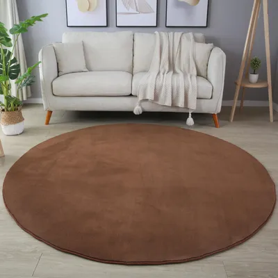Obrázok produktu pre Sky koberec nízky vlas kruh Ø 120cm hnedá