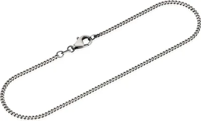 Produktbild von NKlaus Armband 20cm Panzerkette 925 Sterling Silber oxidiert 1,7mm breit diamantiert 13840