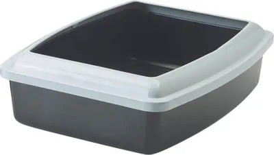 Immagine prodotto di Vadigran lettiera per gatti con bordo "ASEO JUMBO" 67,5 x 48,5 x 28 cm grigio / bianco