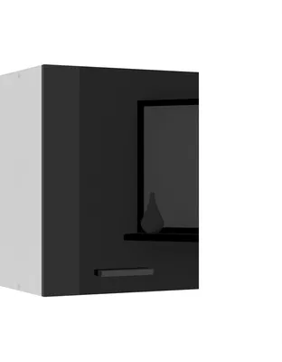 Produktbild von Belini Hängeschrank Küche, Küchenschränke SG. Breite 45 cm. Oberschrank mit 1 Tür, Küchenhängeschränke, Wandschrank Hängend, Schwarz Hochglanz