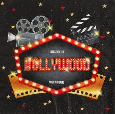 Immagine prodotto di Tovaglioli di carta Hollywood 20 pezzi colorati 33 x 33 cm - taglia unica