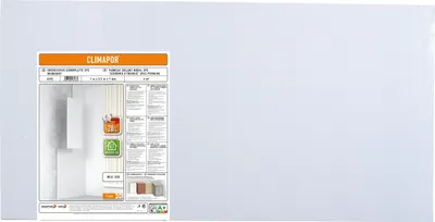 A product label with information and graphics about an energy-saving insulation board.