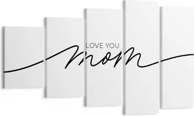 Produktbild von Bild auf Leinwand - Leinwandbild - 5 Teile - Ich liebe dich Mama - 100x60cm - Wand Bild - Wanddeko - Wandbilder - Leinwanddruck - Bilder - Wanddekoration - Leinwand bilder - Wandbild - EG100x60-4794