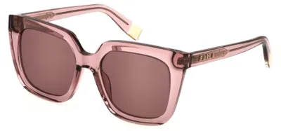Zdjęcie produktu dla Okulary przeciwsłoneczne Furla SFU776V 096D, kolor: różowy antyczny, przezroczysty, polerowany, rozmiar: 53/18/140, damskie