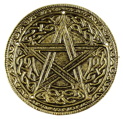 Produktbild von Räucherstäbchenhalter Pentragramm Metall gold Räucherkegelhalter