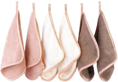 Obrázek produktu pro Sada 6 mikrovláknových utěrek – omyvatelné utěrky na obličej pro šetrné čištění, 20 x 20 cm, hnědé