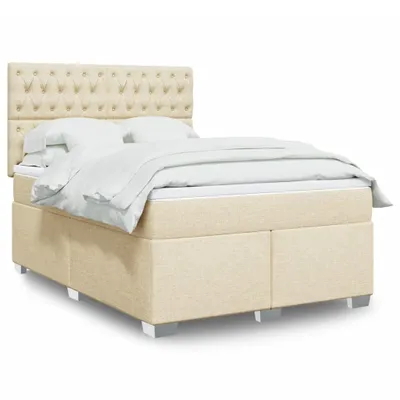 Produktbild von Eleganten-Stil Boxspringbett mit Matratze Creme 140x190 cm Stoff DE8857858