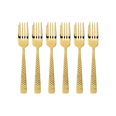 Produktbild von Sambonet Set 6 Kuchengabeln Edelstahl/PVD Gold 52722GA5