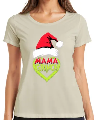 Produktbild von Mama Grinch Weihnachten Weihnachtsmütze Grinch Herz Lustig Mutter Damen T-Shirt, Natur, 3XL