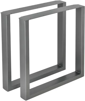 Obrázek produktu pro Bc-elec - HM6072-GRIS 2 obdélníkové ocelové stolové nohy 60x72cm, nábytkové nohy, kovové stolové nohy