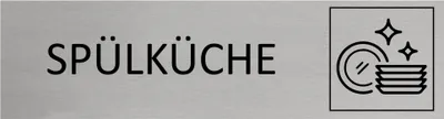 Produktbild von CombiCraft Aluminium Türschild Spülküche 165x45mm mit 3M-Tape