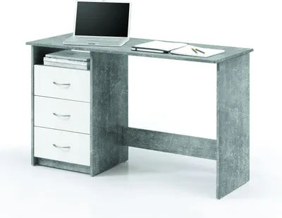 Produktbild von Schreibtisch 3 Schubladen ADRIA von Bega Beton / Weiss