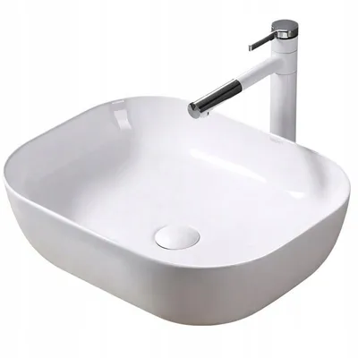 Immagine prodotto di Lavabo piatto, rettangolare, in Vetroceramica, bianco