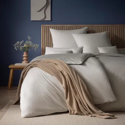 Produktbild von Estella Mako Interlock Jersey Bettwäsche Uni Takoma 160x210 cm + 65x100 cm silber