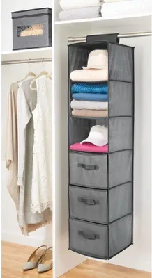 Immagine prodotto di Organizzatore per armadi Famanu con 3 scomparti e 3 cassetti - Grigio antracite