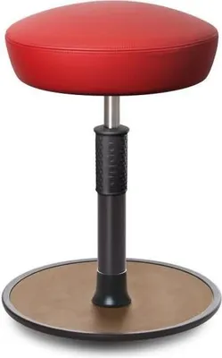 Produktbild von Sitz- Stehhocker Free Regular Hutsitz Boxmark Leder Rot schwarz /Natur.