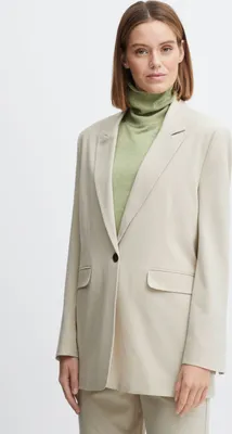 Image de b.young BYDANTA blazer blazer long femme veste à col revers et bouton Regular Fit avec stretch coupe longue
